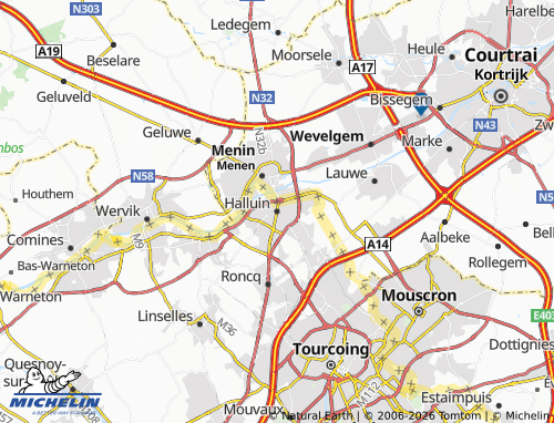 Mappa MICHELIN Halluin - ViaMichelin