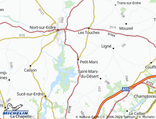 Carte MICHELIN Petit-Mars - ViaMichelin