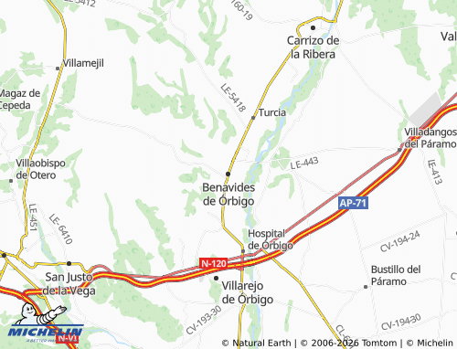 Mappa MICHELIN Benavides de Órbigo - ViaMichelin