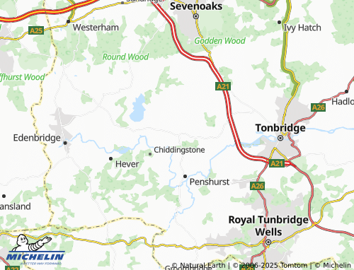 MICHELIN Chiddingstone Causeway map - ViaMichelin