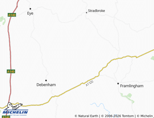 MICHELIN Bedfield map - ViaMichelin