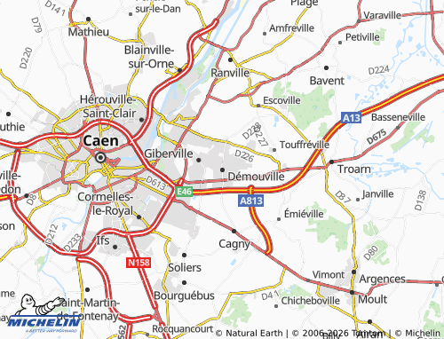 Carte MICHELIN Démouville - ViaMichelin