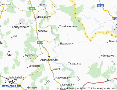 MICHELIN Tiszaadony map - ViaMichelin