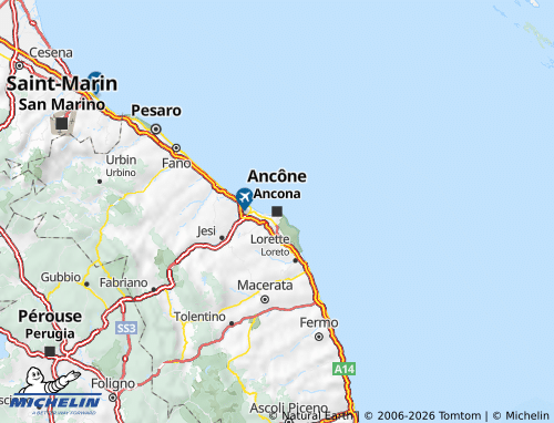 MICHELIN Marche map - ViaMichelin