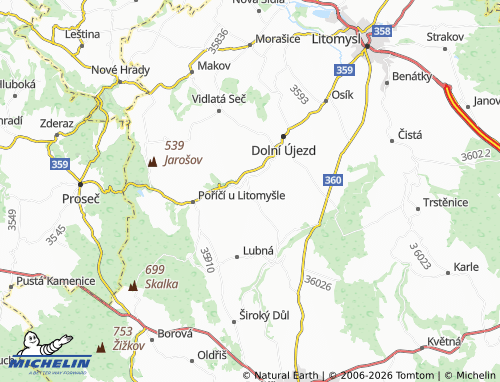 MICHELIN Horní Újezd map - ViaMichelin