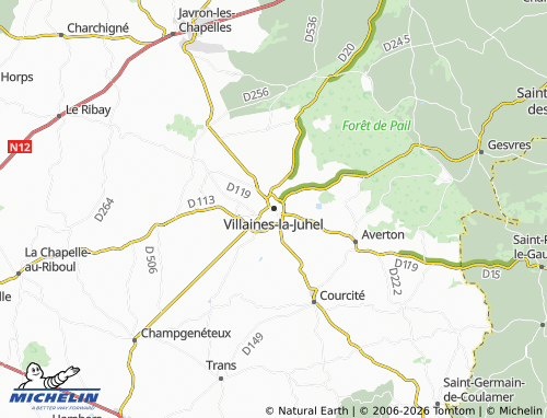 MICHELIN Villaines-la-Juhel map - ViaMichelin