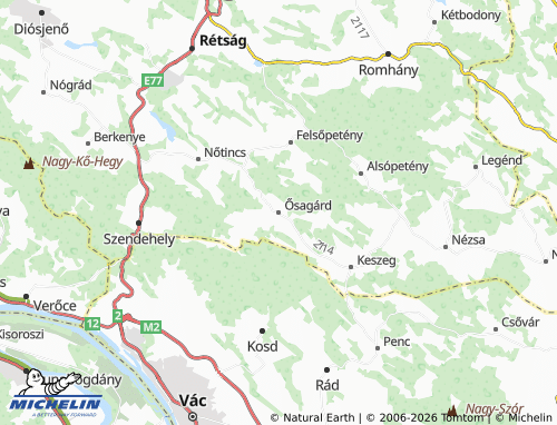 Mapa MICHELIN Ősagárd - ViaMichelin