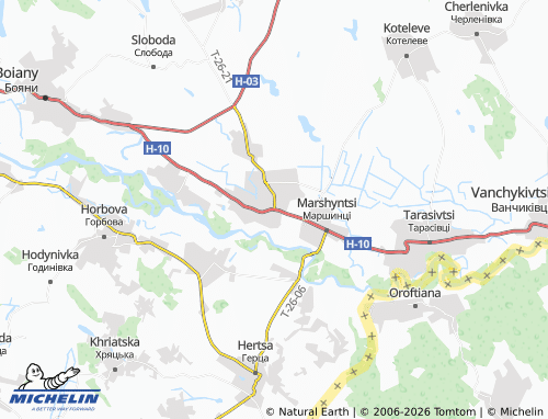 Mappa MICHELIN Novoselytsia - ViaMichelin