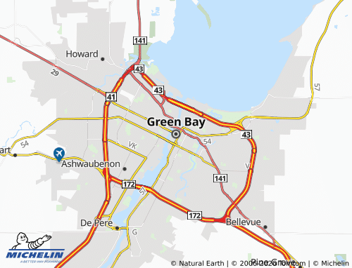 Kaart MICHELIN Green Bay - ViaMichelin