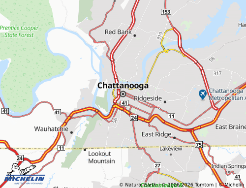Mappa MICHELIN Chattanooga - ViaMichelin