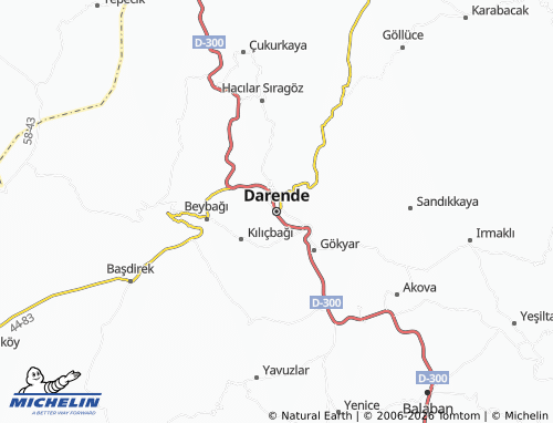 Mapa MICHELIN Darende - ViaMichelin