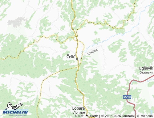 MICHELIN Čelić map - ViaMichelin