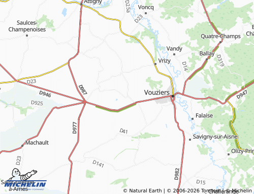 Mapa MICHELIN Mars-sous-Bourcq - ViaMichelin