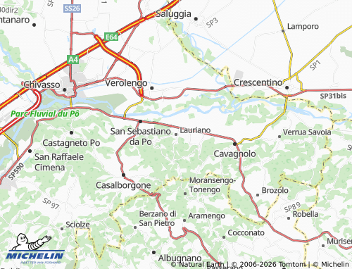 Mappa MICHELIN Lauriano - ViaMichelin
