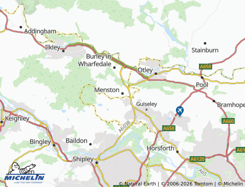 Carte MICHELIN Menston - ViaMichelin