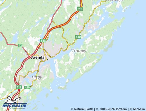 Kaart MICHELIN Gjerstad - ViaMichelin