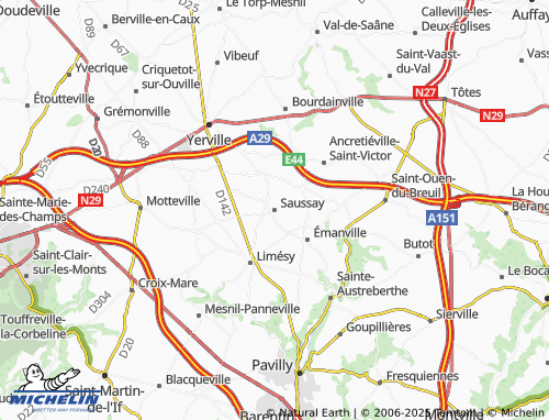 MICHELIN Saussay map - ViaMichelin