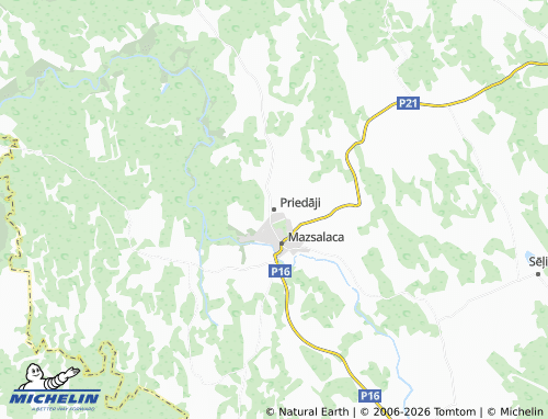Mapa MICHELIN Priedāji - ViaMichelin