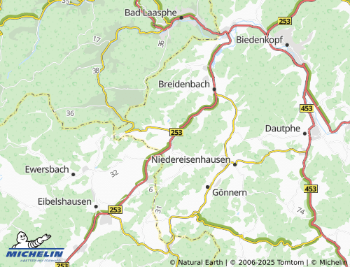 MICHELIN-Landkarte Oberdieten - ViaMichelin