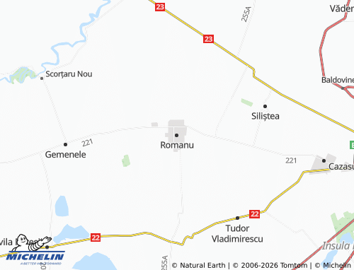 Mappa MICHELIN Romanu - ViaMichelin