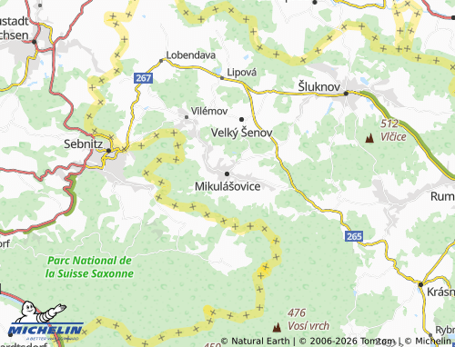 Mappa MICHELIN Mikulášovice - ViaMichelin