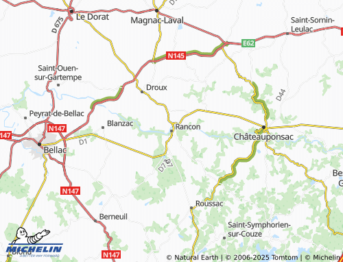 MICHELIN Rancon map - ViaMichelin
