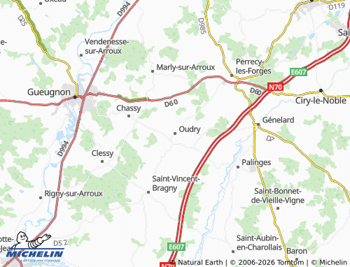 MICHELIN Oudry map - ViaMichelin