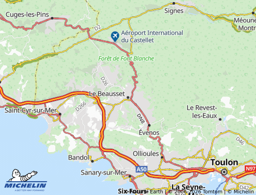 MICHELIN Le Beausset map - ViaMichelin