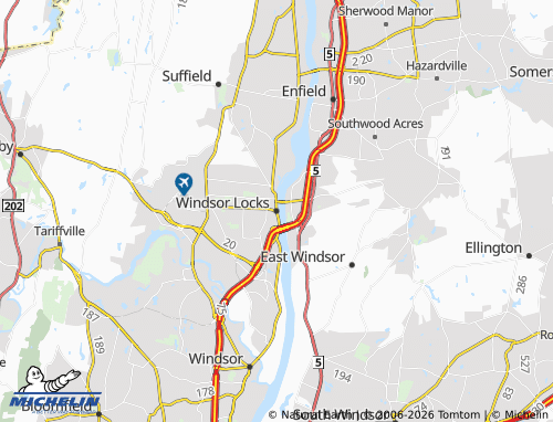 Mapa MICHELIN Windsor Locks - ViaMichelin