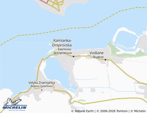 Mapa MICHELIN Kamianka-Dniprovska - ViaMichelin