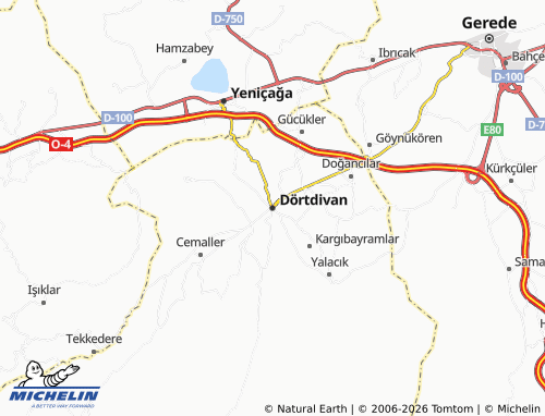 Mapa MICHELIN Dörtdivan - ViaMichelin