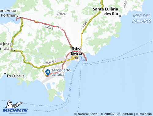 Mapa MICHELIN Eivissa - ViaMichelin
