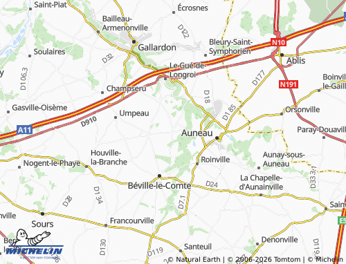 MICHELIN Oinville-sous-Auneau map - ViaMichelin