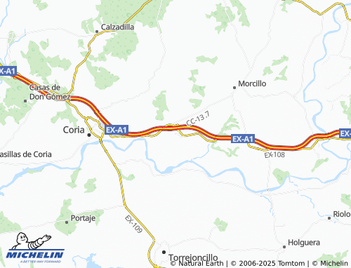 MICHELIN Puebla de Argeme map - ViaMichelin