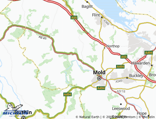 Mappa MICHELIN Rhydymwyn - ViaMichelin