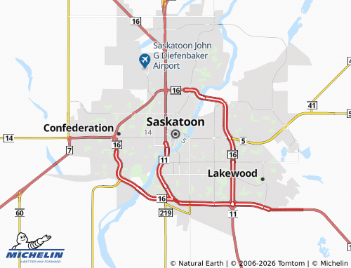 Mapa MICHELIN Saskatoon - ViaMichelin