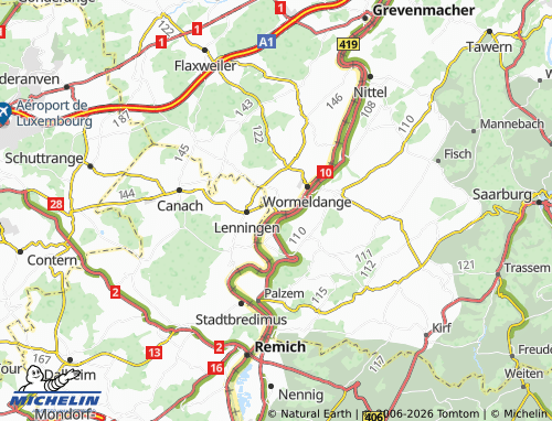 Mapa MICHELIN Ehnen - ViaMichelin