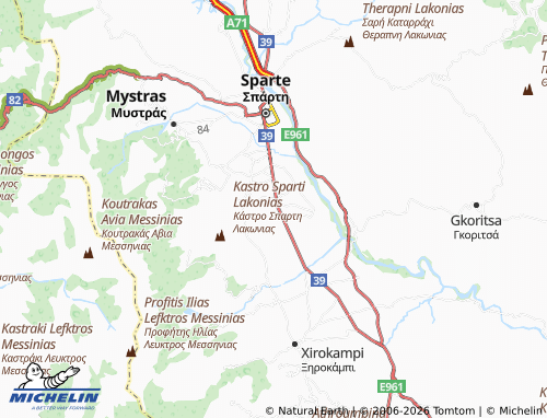 MICHELIN Amykles map - ViaMichelin