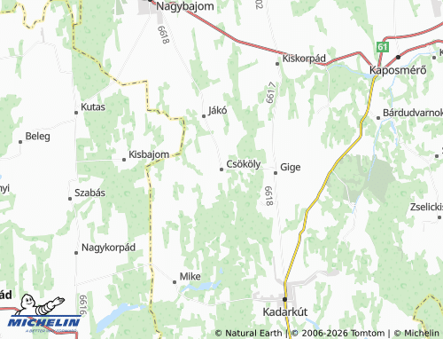 Mapa MICHELIN Csököly - ViaMichelin