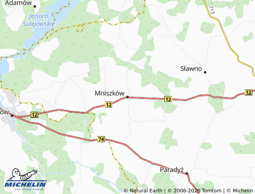 MICHELIN Mniszków map - ViaMichelin