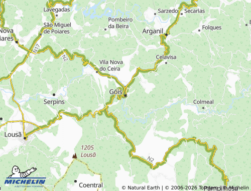 Mapa MICHELIN Góis - ViaMichelin