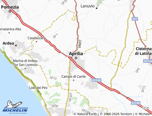 MICHELIN-Landkarte Aprilia - ViaMichelin