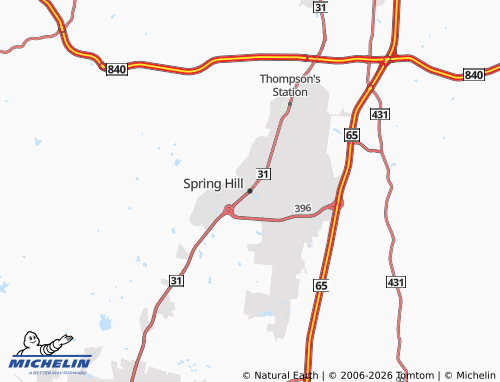 Kaart MICHELIN Spring Hill - ViaMichelin