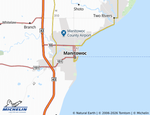 Carte MICHELIN Manitowoc - ViaMichelin