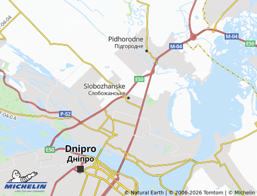 MICHELIN Slobozhanske map - ViaMichelin