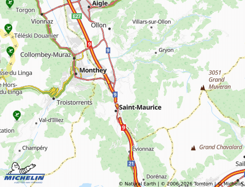 Mapa MICHELIN Chiètres-sur-Bex - ViaMichelin