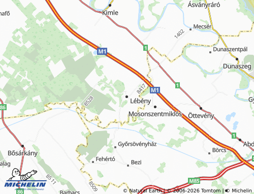 MICHELIN Lébény map - ViaMichelin