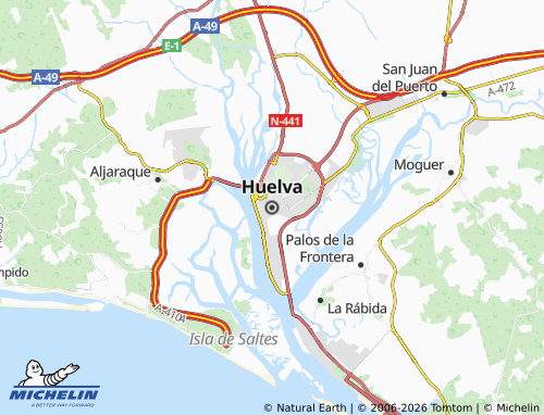Mapa MICHELIN Huelva - ViaMichelin