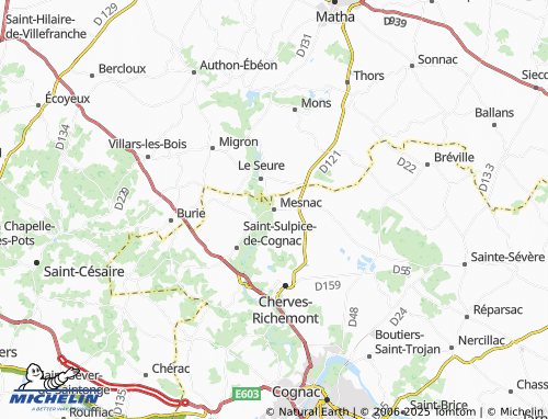 MICHELIN Mesnac map - ViaMichelin