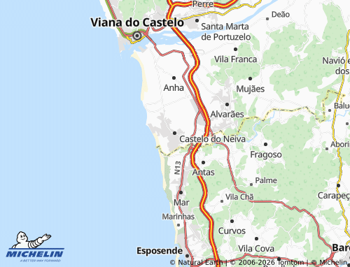 MICHELIN Castelo do Neiva map - ViaMichelin